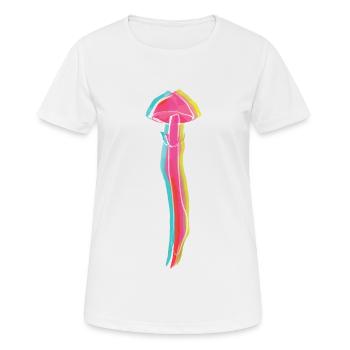 Psychedelische Pilze - Frauen T-Shirt atmungsaktiv - Weiß - Vorne - AI Model Female 172 dark (172cm)