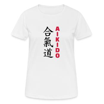 Aikido - Women's Breathable T-Shirt - white - Front - AI Model Female 172 dark (172cm)