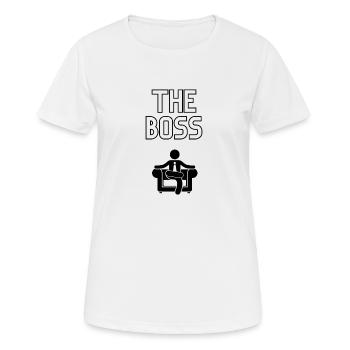 T Shirt Motif Bébé - Le Boss - T-shirt respirant Femme - blanc - Devant - AI Model Female 172 dark (172cm)