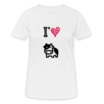 I love cows - Women's Breathable T-Shirt - white - Front - AI Model Female 172 dark (172cm)