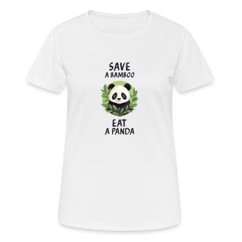 Save a bamboo, eat a panda. - T-shirt respirant Femme - blanc - Devant - AI Model Female 172 dark (172cm)
