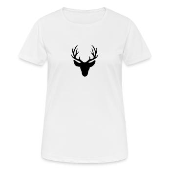 Hirschgeweih - Frauen T-Shirt atmungsaktiv - Weiß - Vorne - AI Model Female 172 dark (172cm)
