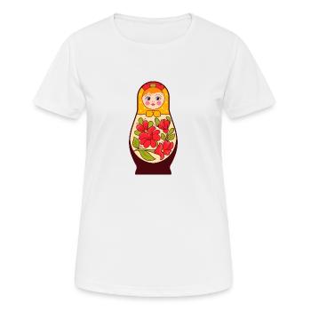 Matryochka poupée URSS cadeau Russie - T-shirt respirant Femme - blanc - Devant - AI Model Female 172 dark (172cm)