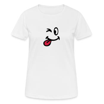 smiley clin oeil 3105 - T-shirt respirant Femme - blanc - Devant - AI Model Female 172 dark (172cm)
