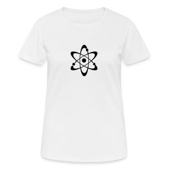 Atom - Frauen T-Shirt atmungsaktiv - Weiß - Vorne - AI Model Female 172 dark (172cm)