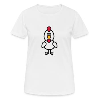 Poule - T-shirt respirant Femme - blanc - Devant - AI Model Female 172 dark (172cm)