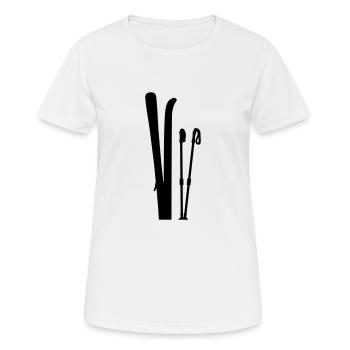 Ski - Frauen T-Shirt atmungsaktiv - Weiß - Vorne - AI Model Female 172 dark (172cm)