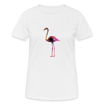 Galaxy Flamingo - Frauen T-Shirt atmungsaktiv - Weiß - Vorne - AI Model Female 172 dark (172cm)