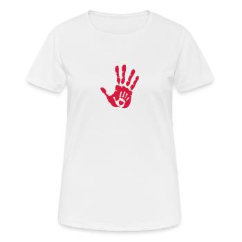 Hand in Hand - Baby Neugeborenes Schwangerschaft - Frauen T-Shirt atmungsaktiv - Weiß - Vorne - AI Model Female 172 dark (172cm)