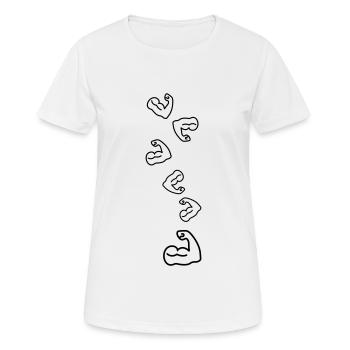 Icône d’haltère musculaire - T-shirt respirant Femme - blanc - Devant - AI Model Female 172 dark (172cm)