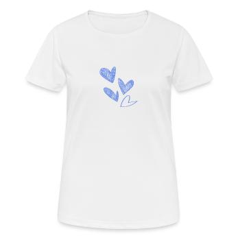 Heart, love, drawing, hearts, sketch, blue - Women's Breathable T-Shirt - white - Front - AI Model Female 172 dark (172cm)