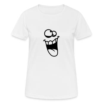 Crazy Face - T-shirt respirant Femme - blanc - Devant - AI Model Female 172 dark (172cm)
