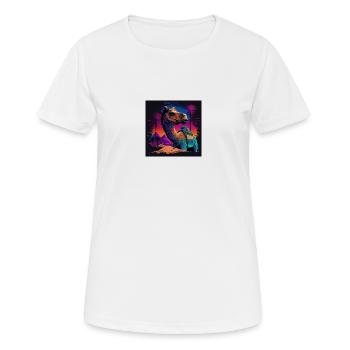 Camel with neon colors, synthwave / 80s - Women's Breathable T-Shirt - white - Front - AI Model Female 172 dark (172cm)