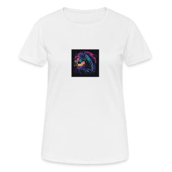 Horse with neon colors, synthwave / 80s - Women's Breathable T-Shirt - white - Front - AI Model Female 172 dark (172cm)