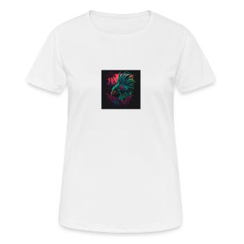 Peacock with neon colors, synthwave / 80s - Women's Breathable T-Shirt - white - Front - AI Model Female 172 dark (172cm)