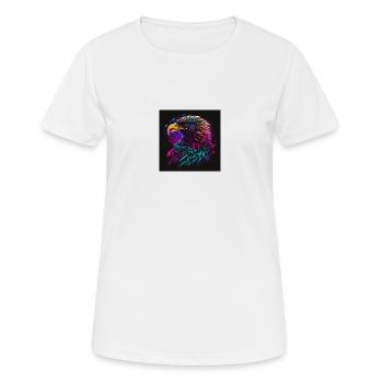 Eagle with neon colors, synthwave / 80s - Women's Breathable T-Shirt - white - Front - AI Model Female 172 dark (172cm)