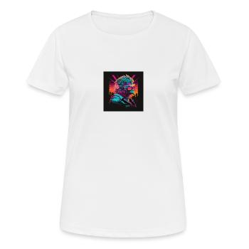 Chicken with glasses Camel with neon colors 80s - Women's Breathable T-Shirt - white - Front - AI Model Female 172 dark (172cm)