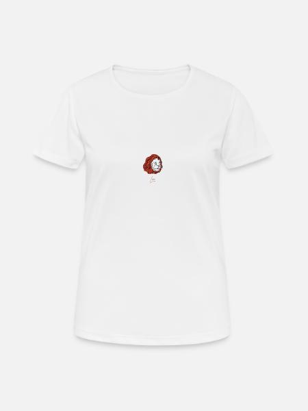 Dessin au trait du signe du zodiaque Leo - T-shirt respirant Femme - blanc
