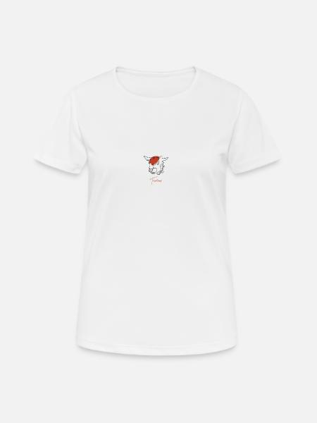 Dessin au trait du signe du zodiaque Taureau - T-shirt respirant Femme - blanc