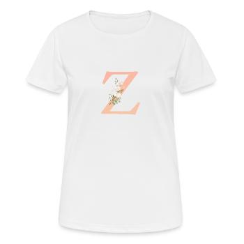 Z monogram, minimal, pastel, floral - Women's Breathable T-Shirt - white - Front - AI Model Female 172 dark (172cm)