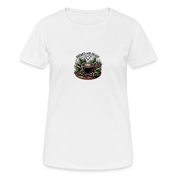 Brewed with Delight - Women's Breathable T-Shirt - white - Front - AI Model Female 172 dark (172cm)