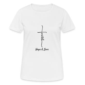 Christianisme croyant chrétien - T-shirt respirant Femme - blanc - Devant - AI Model Female 172 dark (172cm)