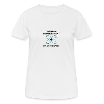 Quantum Entanglement – It's Complicated - Women's Breathable T-Shirt - white - Front - AI Model Female 172 dark (172cm)