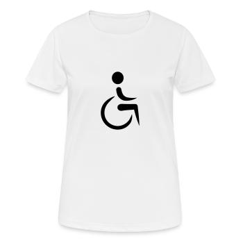 Rollstuhl - Frauen T-Shirt atmungsaktiv - Weiß - Vorne - AI Model Female 172 dark (172cm)