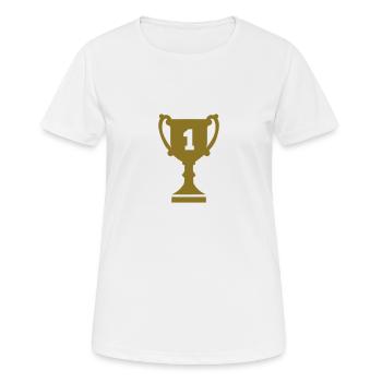 Pokal - Frauen T-Shirt atmungsaktiv - Weiß - Vorne - AI Model Female 172 dark (172cm)