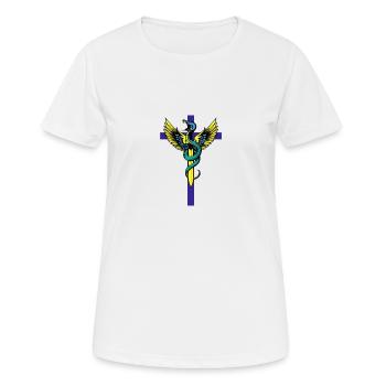 Schlangenkreuz - Frauen T-Shirt atmungsaktiv - Weiß - Vorne - AI Model Female 172 dark (172cm)