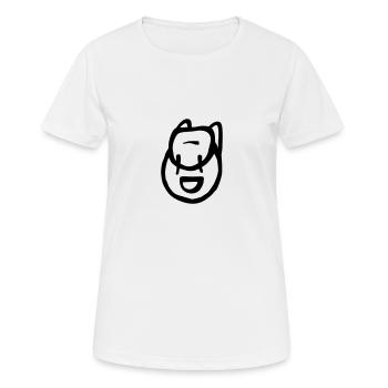 Rucksack - Frauen T-Shirt atmungsaktiv - Weiß - Vorne - AI Model Female 172 dark (172cm)