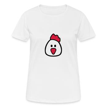 Poule - T-shirt respirant Femme - blanc - Devant - AI Model Female 172 dark (172cm)