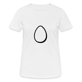 Ei - Frauen T-Shirt atmungsaktiv - Weiß - Vorne - AI Model Female 172 dark (172cm)