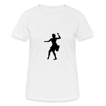 Couple de danse, danse rock’n’roll, femme; Conception de paire 2 - T-shirt respirant Femme - blanc - Devant - AI Model Female 172 dark (172cm)