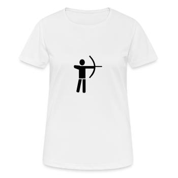 Tir à l'arc - T-shirt respirant Femme - blanc - Devant - AI Model Female 172 dark (172cm)