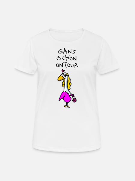 Frau Gans schön - Frauen T-Shirt atmungsaktiv - Weiß