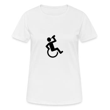Rollstuhl - Frauen T-Shirt atmungsaktiv - Weiß - Vorne - AI Model Female 172 dark (172cm)