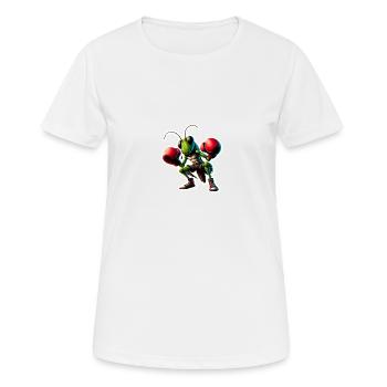 Grashüpfer sucht den Boxkampf - Frauen T-Shirt atmungsaktiv - Weiß - Vorne - AI Model Female 172 dark (172cm)