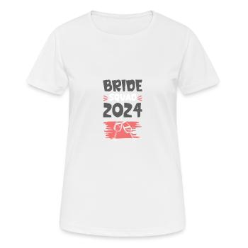 Bride Squad 2024 Team Wein Glas - Frauen T-Shirt atmungsaktiv - Weiß - Vorne - AI Model Female 172 dark (172cm)
