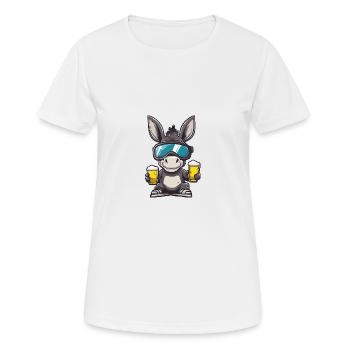 Esel Apres Ski Bier - Frauen T-Shirt atmungsaktiv - Weiß - Vorne - AI Model Female 172 dark (172cm)