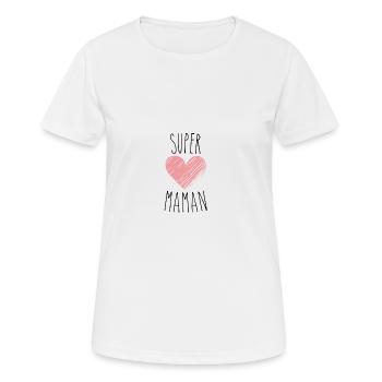Super maman - T-shirt respirant Femme - blanc - Devant - AI Model Female 172 dark (172cm)