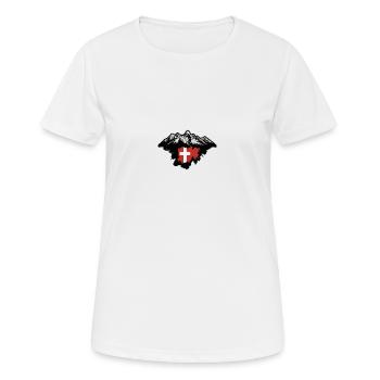 Schweizer Flagge - Frauen T-Shirt atmungsaktiv - Weiß - Vorne - AI Model Female 172 dark (172cm)
