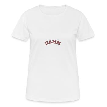 Hamm - Frauen T-Shirt atmungsaktiv - Weiß - Vorne - AI Model Female 172 dark (172cm)