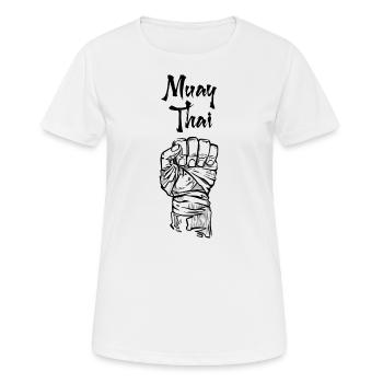 Muay Thaï - T-shirt respirant Femme - blanc - Devant - AI Model Female 172 dark (172cm)