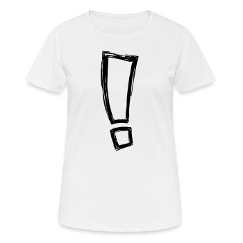 point d’exclamation - T-shirt respirant Femme - blanc - Devant - AI Model Female 172 dark (172cm)