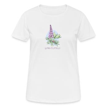 Lupine, permanente botanische Zeichnung - Frauen T-Shirt atmungsaktiv - Weiß - Vorne - AI Model Female 172 dark (172cm)