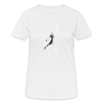 Basketballer / Basketball - Frauen T-Shirt atmungsaktiv - Weiß - Vorne - AI Model Female 172 dark (172cm)