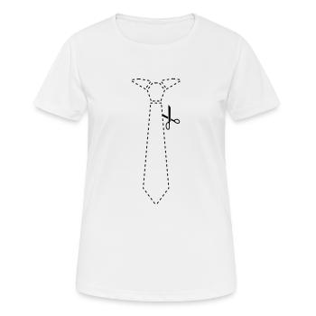 cut_out_tie - T-shirt respirant Femme - blanc - Devant - AI Model Female 172 dark (172cm)