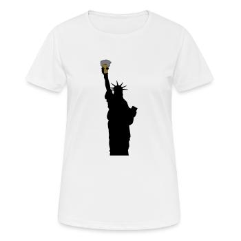 freiheitsstatue mit bierglas - Frauen T-Shirt atmungsaktiv - Weiß - Vorne - AI Model Female 172 dark (172cm)