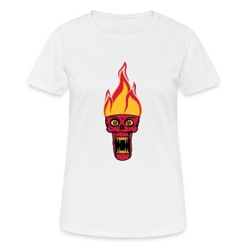 monster hoelle boese horror halloween kopf gesicht - Frauen T-Shirt atmungsaktiv - Weiß - Vorne - AI Model Female 172 dark (172cm)